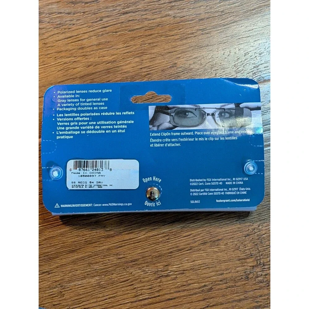 Solar Shield Polarized Clipons 54 RecG Foster Grant Never Opened Brand New